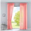 Gardinenbox Nizza, set di 2 tende in voile di cotone semilavorato, trasparenti, con cordoncino e passante per il tunnel, 100% poliestere, corallo, 254 x 135 cm