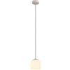 Eglo Lampada a sospensione Cominio, illuminazione a sospensione singola sopra il tavolo da pranzo, luce da sala in vetro satinato e metallo color taupe, sistema di luce con portalamp