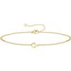 TINGN Bracciale in argento dorato per ragazze e donne - 18 carati placcato oro bianco oro bianco e delicato braccialetto sottile con lettere bracciali personalizzato, regalo di compleanno per donne