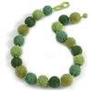 Avalaya Collana con perline in vetro verde grosso, lunghezza 57 cm, Misura unica, Vetro