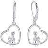 Yinsen, orecchini pendenti da donna, in argento Sterling 925, orecchini a lobo per gioielli, regali per donna, mamma, fidanzata, Ohrringlänge 36mm, Argento, Zirconie sintetico
