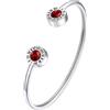 Supcare Braccialetto Donna Argento con Pietra Portafortuna, Granato Bracciale Tennis Donna con Numeri Romani, Bracciale Ragazza Amicizia Laurea in Acciaio Inossidabile, Idee Regalo Donna Mamma