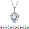 Bestyle Collana in Argento 925 Donna Collana Argento con Cuore Collane con Pietre di Nascita Aprile Diamante Regalo per Ragazza San Valentino Confezione Regalo