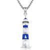 YueYuan Collana faro in argento sterling 925 faro ciondolo catena oceano gioielli regalo per uomo, Argento sterling