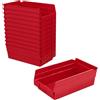 Akro-Mils 30130 Plastic Shelf Bins, Heavy Duty Storage Bins for Garage, Closet, and Drawer Organization, 30.48 cm x 16.51 cm x 10.16 cm, Red, 12-Pack