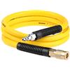 Hromee Hybrid Rubber & PVC Lead-in Air Hose 3/8 Inch x 6FT with Solid Brass 1/4 Industrial NPT Quick Coupler and Plug 300PSI Yellow Whip Air Compressor Hose