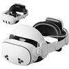 Aubika Ibrido Cinturino per Meta Quest 3/3S con Funzione 2 in 1 (Halo & Elite), Accessori VR con 10000 mAh Magnetic Hot-Swap Batteria & Ricarica Rapida da 20 W, Regolabile e Confortevole Head Strap