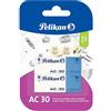 Pelikan 24005999 Gomme da Cancellare, Gomma AC 30 Bianca e Blu, Adatta per Disegno Tecnico e Scolastico, per Matita e Inchiostro, Blister da 2 Pezzi,