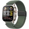GIOPUEY Cinturini Magnetica Compatibile con Realme Watch 5, Cinturino in Morbido Nylon Intrecciato [Unisex] [Traspirante] - Green