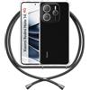 ANFAIRLACE Cover Cordino Compatibile con Xiaomi Redmi Note 14 4G Versione, Custodia Laccio Trasparente Silicone Morbido Regolabile Antiurto Rinforza Angoli Chiaro Case, Nero