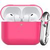 Nemteur Custodia per AirPods Pro 3 2025, Case Protettiva in Silicone per Air Pods Pro 3 Cover in Silicone Visibile a LED Frontale con Moschettone, Watermelon Red
