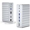 TKMARS Docking station verticale 13 in 1 Type-C, hub USB-C 3.0, supporto proiezione 4K@30Hz HDMI/VGA, ricarica rapida PD 100W, porta Gigabit Ethernet, 4 porte USB 3.0, doppio slot per car