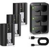 PoweLyt 3 Batterie per Ring(3.65V 6040mAh) e stazione di ricarica,Batteria ricaricabile a sgancio rapido compatibile con Video Doorbell 2/3/4/3 Plus,Stick Up Cam Battery (2nd & 3rd Gen),Spotlight Cam,Intercom