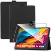 zZjoOoj Cover Per TCL NXTPAPER 11 Plus Tablet 11.5 Pollici Tablet con 1 Pezzi Pellicola Vetro Temperat, Ultra Sottile,Custodia in Pelle PU Premium con Funzione Leggio Verticale,Nero