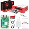 iRasptek Starter Kit For Raspberry Pi 5 8GB RAM - Edizione OS-Bookworm da 64GB preinstallata(Custodia rosse e bianca)
