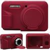 Supmay Cassa della fotocamera in silicone per fotocamera digitale Kodak PIXPRO FZ55, custodia protettiva in silicone morbida copertura lente rimovibile, Rosso