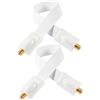 POPPSTAR - 2x 52 cm Passacavo per finestra cavo SAT, contatti dorati, molto sottile (0,2 cm), con 4 quadratini adesivi, bianco