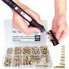 3DZWMAN Kit di strumenti di inserimento termico, dadi in ottone, stampa 3D, 60 W, saldatore digitale e 380 pezzi, inserti filettati con punte M2 M2.5 M3 M4 M5 M6 (1/4) M8 per inserti