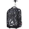 ANSIEDIO Zaino Trolley Scuola, Zaino Scuola Ragazzi Ragazza Bambini Zaini Scuola Trolley Elementare Borsa Zaino con Ruote (Marmorizzazione)