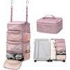 GOLF QUALITY Borsa di stoccaggio multistrato Casual semplice bagagli imballaggio organizzatore con gancio, borsa biancheria intima abbigliamento, Carry On Closet, A-Rosa viola, Small