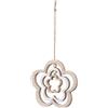 levandeo Fiore decorativo mobile H15cm girandola legno MDF naturale bianco fiore di legno decorazione sospesa decorazione da appendere