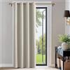 PONY DANCE Tende Oscuranti Soggiorno Tenda Termica Isolante Freddo e Caldo per Camera da Letto Moderne con Anelli Blackout Curtain per Porta Interna 1 Pezzo L 132 x A 210 cm, Natura