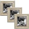 CABBEL Cornice portafoto 15x15 cm argento - Set da 3 - Cornice barocca in stile antico con vetro acrilico infrangibile - per foto, poster, certificati - elegante e decorativa