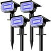 nipify 4 Pezzi Faretti Solari a Led da Esterno Giardino con Sensore di Movimento, [56LED/3 Modes] Lampade da Giardino Potenti Impermeabile Luci Solari Esterno per Cortile Vialetto, Blu