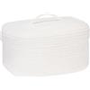 Sea Team Cesto portaoggetti ovale in corda di cotone con coperchio, contenitore in tessuto con coperchio, contenitore per la cameretta dei bambini, cestino per pannolini, cestino per baby shower