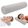 Wapasezyar Cuscino cervicale con rivestimento, cuscino cervicale in memory foam, 11 x 45 cm, cuscino ortopedico per il collo, lavabile, rotolo di cuscino
