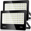 ANNIFUNLY Faretto LED da Esterno 2 Pezzi, 200W 20000LM Faro LED 6500K Bianca Fredda, IP66 Impermeabile Faretti LED Esterno per Garage Cortile Giardino Terrazza