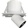 IWIIK Lampada da soffitto a LED orientabile e regolabile bianca, grande luminosità, colore della luce selezionabile 3000K-4200K-6500K, UGR<19, faretto moderno bianco da incasso per interni (6 W base