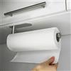 VonBueren Portarotolo da cucina senza foratura | Colore: argento | Supporto per montaggio sotto l'armadio o a parete | Organizzatore e porta scottex da cucina