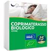 SLEEPZEN Coprimaterasso 200x220 cm in Cotone Biologico - Certificato Oeko-TEX®, 100% cotone naturale in pile sano e silenzioso - non impermeabile - Made in EU - Angoli Elastici