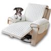 CFPLeHiYS Copripoltrona 1 Posto Relax Reclinabile, Copri Poltrona con Braccioli Salvapoltrona Antiscivolo per Casa Con Bambini e Animali Domestici Cane(Bianco, 1 Posto(53 * 190cm))