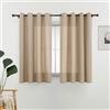 L.Z.E Tenda beige oscurante, per camera da letto, soggiorno, sala da pranzo, finestra, set da 2 pezzi, lunghezza 175 cm, colore: sabbia