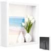 YUNXCNA Cornice portafoto da riempire, profondità 3 cm, riempimento grande, 30 x 30 cm, con pannello acrilico trasparente, cornice stereoscopica quadrata, pareti, artigianato, bianco