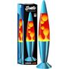 Jambo Lampada vulcano blu con cera che scorre come lava, lampade fantastiche, luci notturne per bambini, adulti, ragazzi (16, base blu, liquido rosso, cera arancione)