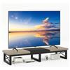 IBUYKE Mobile TV da 32-60 inch TV, Mobiletto Basso per TV a 2 Ripiani,scrivania per ufficio a doppio schermo,Mobile TV per Soggiorno e Camera da Letto,Nero greige TVT002YB
