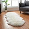 HEQUN Faux pelliccia di agnello di pecora tappeto, pelliccia sintetica decorativa Soffice Pelliccia di agnello imitazione Tappeto Longhair effetto pelliccia divano letto (60 X 160 CM, Bianco)