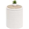Bonlife Pouf Contenitore, Portaoggetti Piccolo Baule, Poggiapiedi Pieghevole Cubo, Cassapanca, per Ingresso, Soggiorno e Camera da Letto, Bianco, 37x37x45 cm