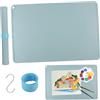 Xbessc Tappetino per Pittura in Silicone 60 x 40 cm, Tappetino da Colorare Artistico con Clip di Assorbimento Magnetico e Ganci in Acciaio Inossidabile per Arti e Mestieri e Progetti di Bricolage (Blu)