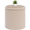 Bonlife Pouf Contenitore, Portaoggetti Piccolo Baule, Poggiapiedi Pieghevole Cubo, Cassapanca, per Ingresso, Soggiorno e Camera da Letto, Beige, 43x43x45 cm