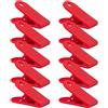 TopHomer Clip in plastica, per raccoglitori di lettere, 58 mm, accessori per ufficio, scuola, kithen, con molla resistente, confezione da 10, colore: rosso