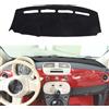 DIYUCAR Tappetino protettivo per cruscotto compatibile con Fiat 500 2008-2023 - Fodera antiscivolo anti-UV, protezione solare (nero, guida a sinistra)