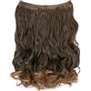 CAISHA 50cm 1 Trama Extension con Banda Elastica Extensions Per I Capelli Posticcio Ondulato Riflessi Marrone Nero-Marrone E121-1