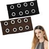 ELNX Fascia Elastica con Occhielli Vuoti | Fascia per Capelli Punk Grunge Larga | Accessorio Moda Y2K per Yoga, Corsa, Lavoro, Halloween (Nero, Marrone)