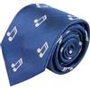 King & Priory Cravatta Ricamata a Spina di Pesce Blu Navy