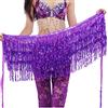 Wuchieal Gonna per danza del ventre, sciarpa per anca, cintura per danza latina, Hula Hip Scarf, Porpora, taglia unica