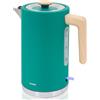 briebe Nordic Bollitore Elettrico 1,7L, Teiera Elettrica Infusione 2200 W, Ebollizione Rapida, senza BPA, Base 360°, Controller Strix, Spegnimento Automatico, Design Nordico Effetto Legno, Verde